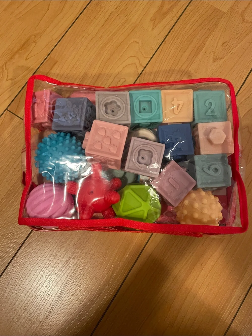 Soft Sensory Stacking Blocks & Textured Balls - Pastel Multicolor